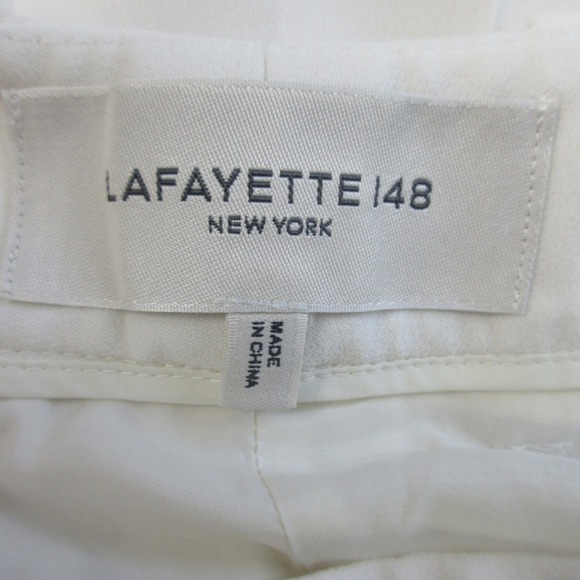 Lafayette 148 New York Clinton White Pants Career Cropped Trousers Womens 4 354 - Picture 8 of 14